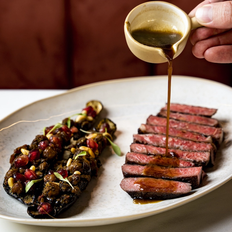 Rib Eye dish at Pastel Bangkok rooftop bar in Sukhumvit soi 11