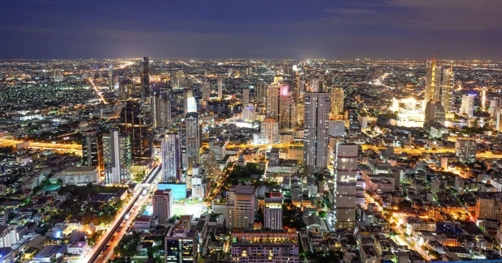 Amazing view of Bangkok at night.