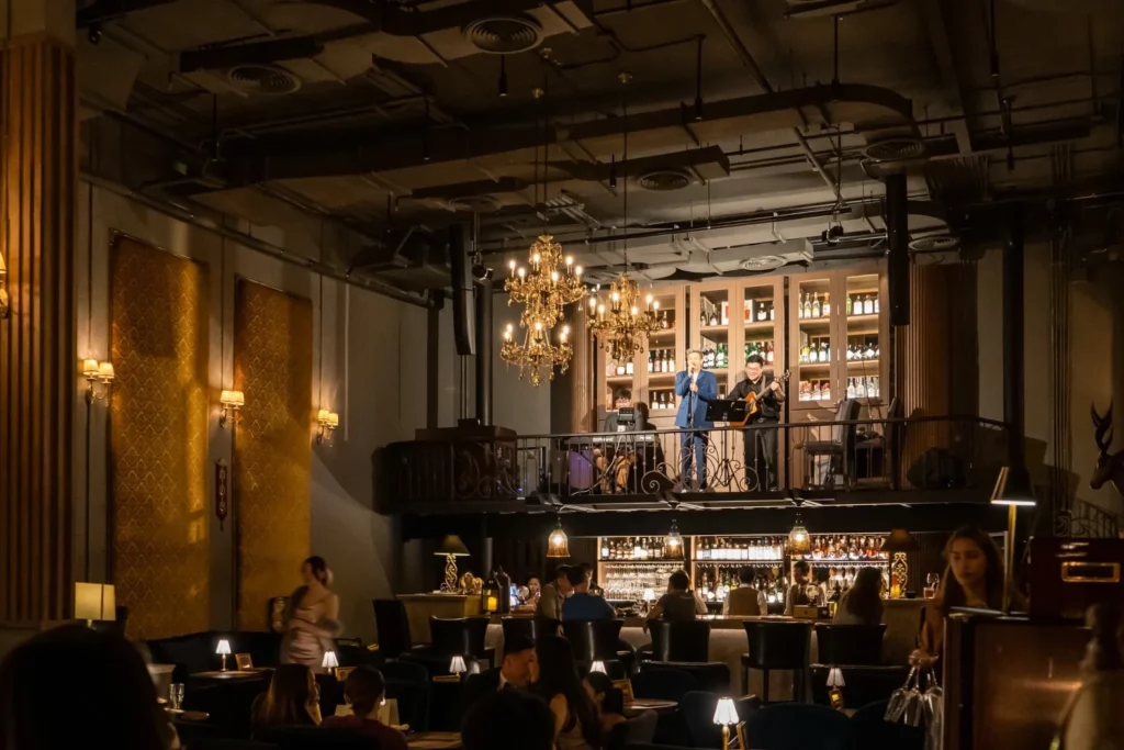 Cocktail bar with a music group at the Abandoned Mansion Bangkok