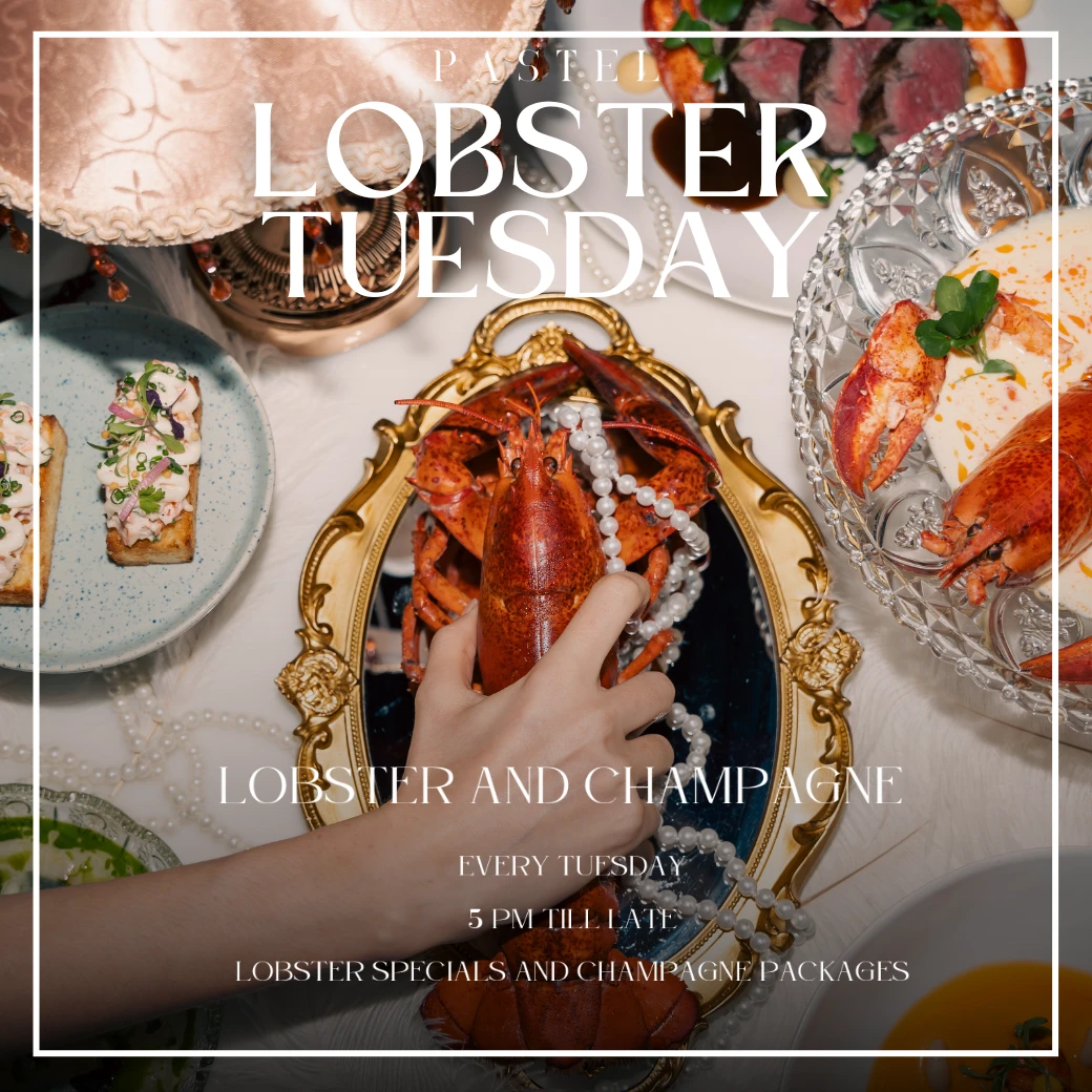 Promo banner for Lobster Tuesday party every tuesday at Pastel Bangkok rooftop bar in Sukhumvit Soi 11