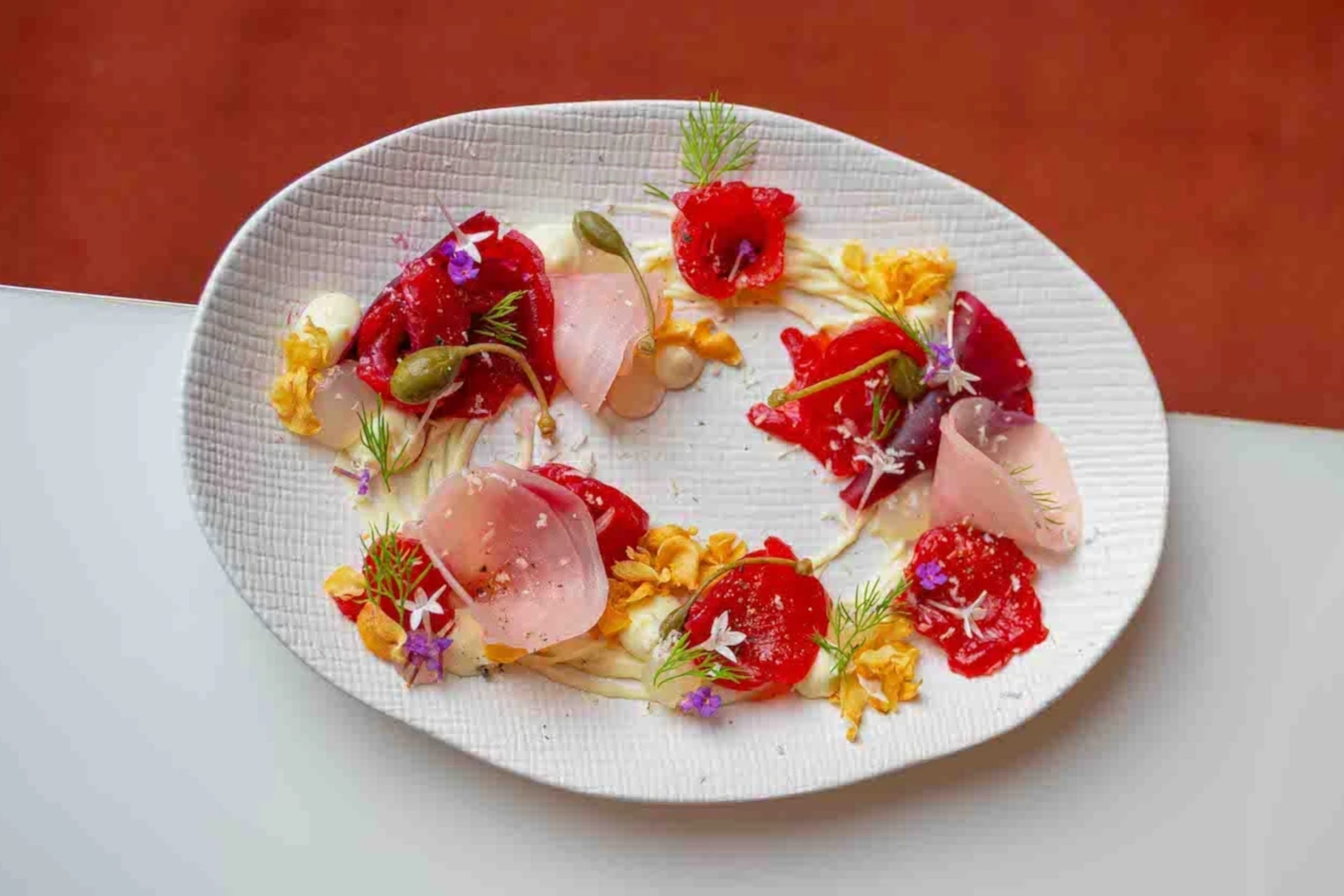 Fine dining plate at Patel Bangkok from their new menu from September 2023