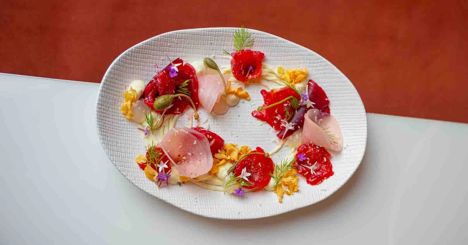 fine dining plate at Patel Bangkok from their new menu from September 2023