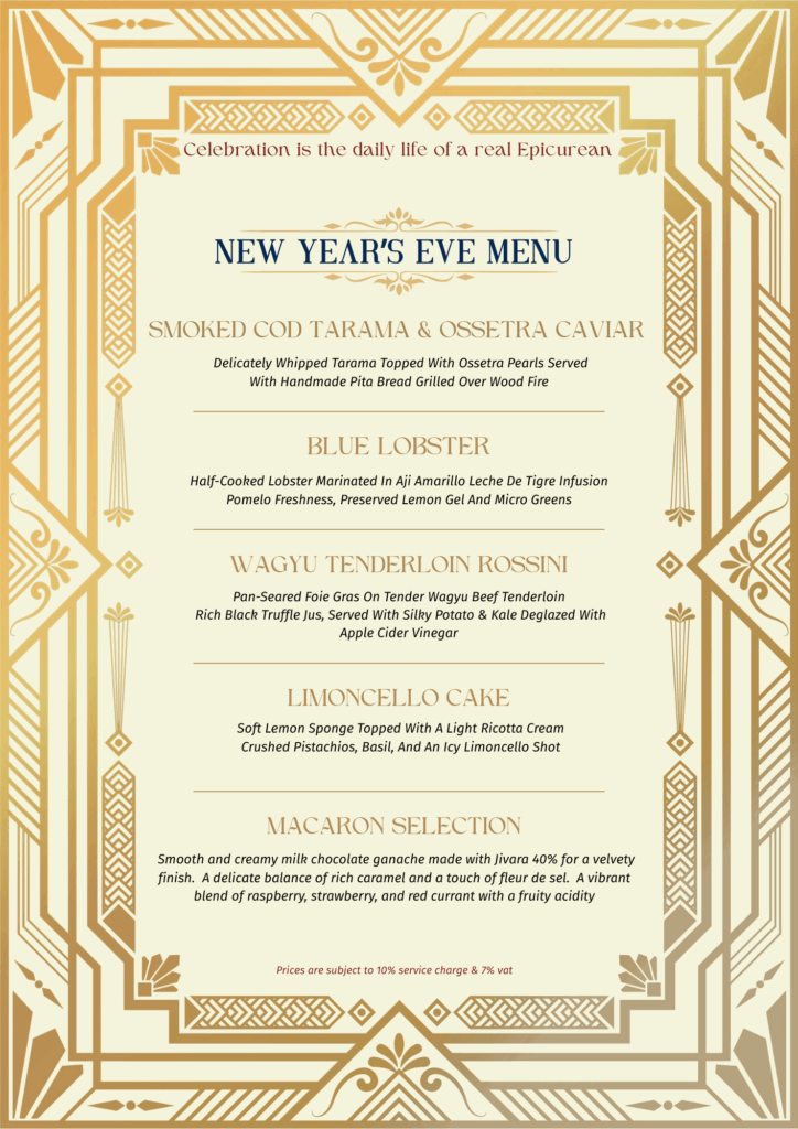 pastel nye regular menu