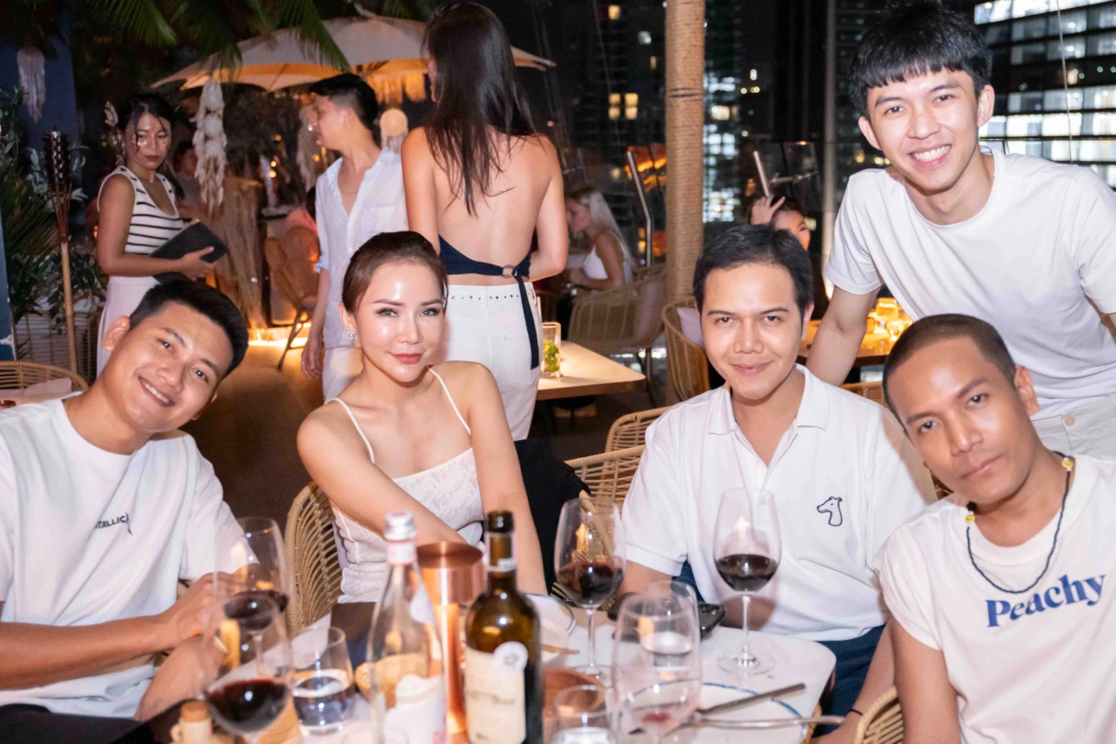 A photo of some people at Pastel in Bangkok for the white party.